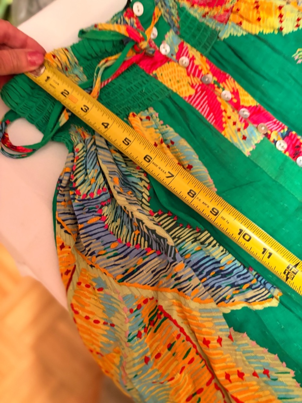 Cynthia Rowley green, pink, and yellow tropical floral print midi skirt/dress - Picture 8 of 9